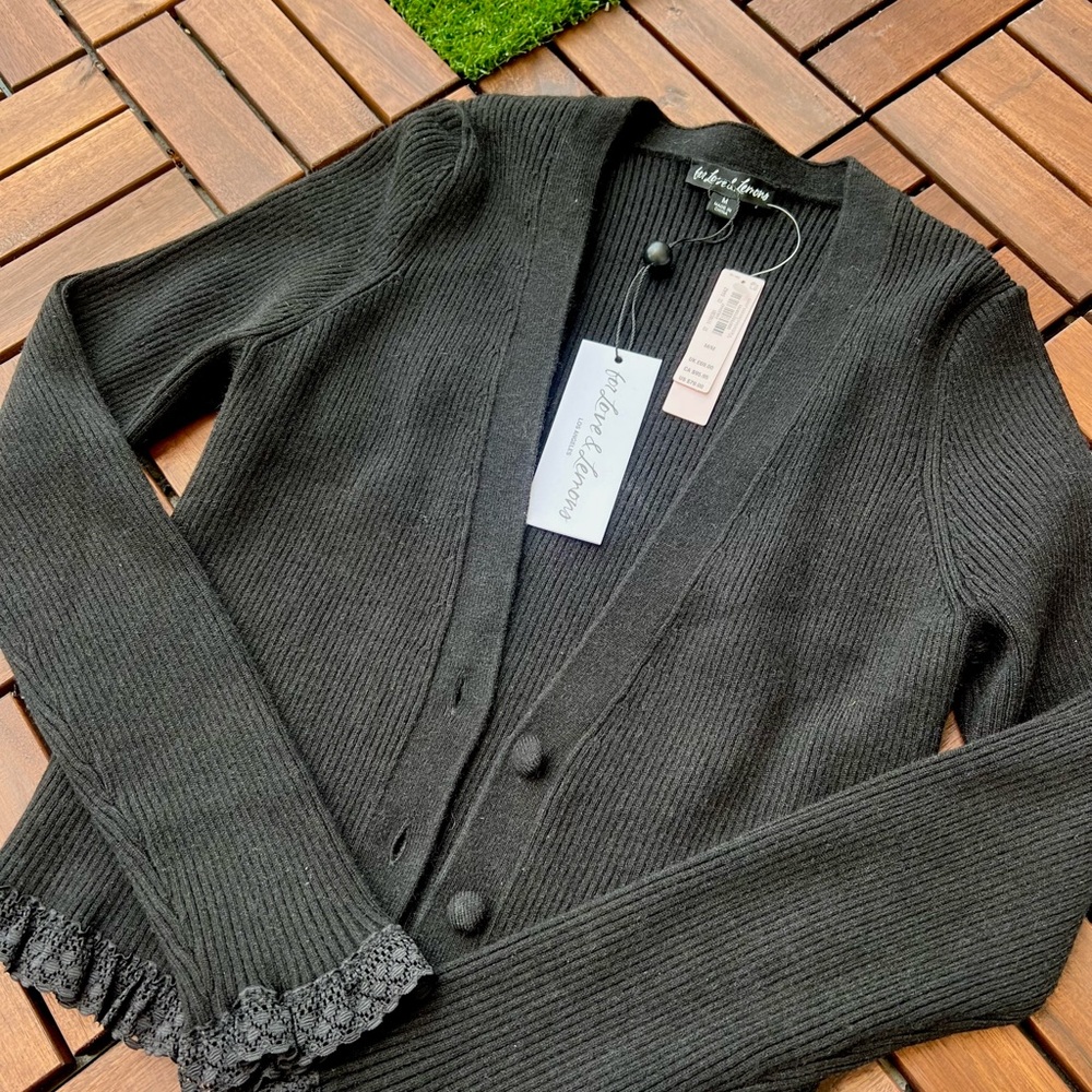 For Love And Lemons Nina Cardigan Pure Black